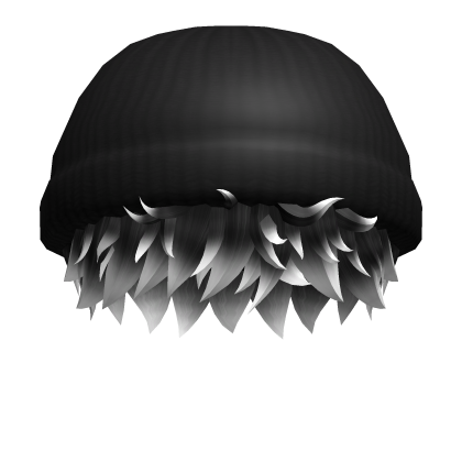 Black White Messy Boy Hair / Black Beanie Roblox item