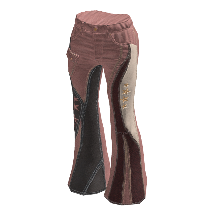 Y2K Boho Patchwork Flare Pants (Rose)
