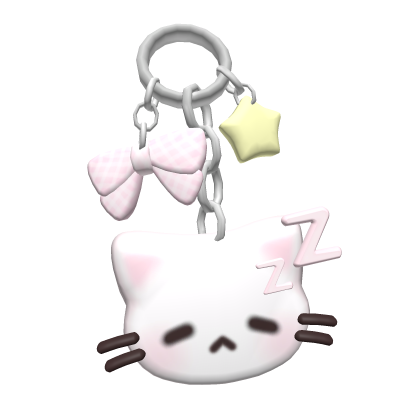 ♡ sleepy kitten keychain