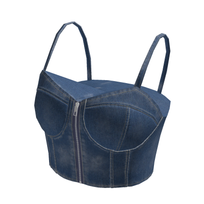 Zip Denim Cami Top Light Blue thumbnail