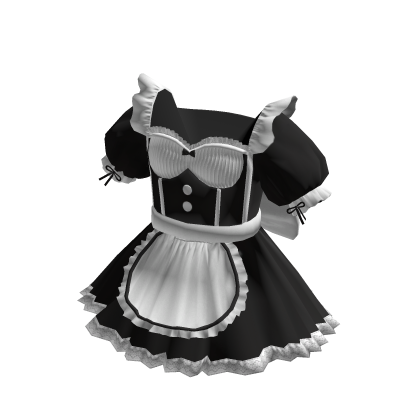 Black White Classic Anime Cat Maid Dress Roblox catalog item