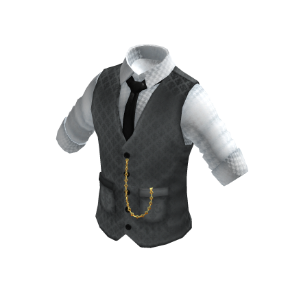 Waistcoat | Rolled up Shirt | White & Gray
