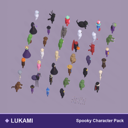 Low Poly Spooky Character Pack 40 Halloween NPCs
