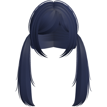cute long straight doll pigtails midnight blue