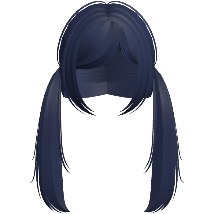 cute long straight doll pigtails midnight blue