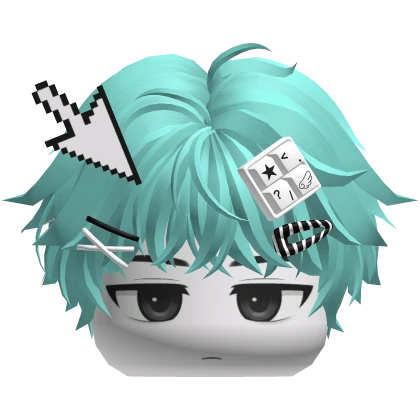 Mint Keycap Messy Hair Roblox item render