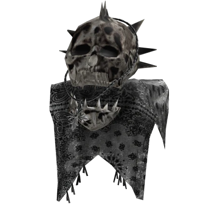 White Paisley Skull Scarf Gothic Shoulder Left | Roblox Item