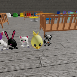 floating head pet daycare NEW