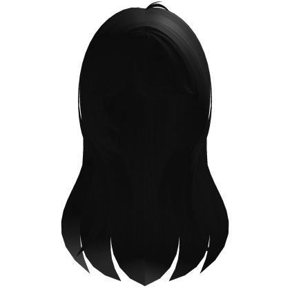 sweet overgrown messy straight hair in black