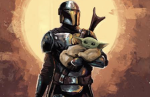 Baby yoda and mandolorian