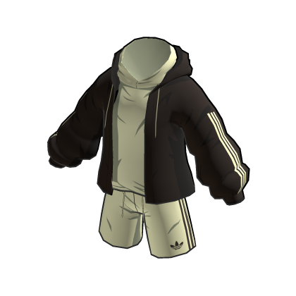 adidas Toon Shorts Outfit Dark Brown & Cream