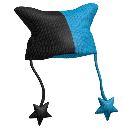 black & blue grunge y2k cat ear knit beanie Roblox item