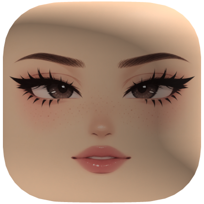 Dreamy Brown Eyes Doll Face with Glossy Lips Roblox item