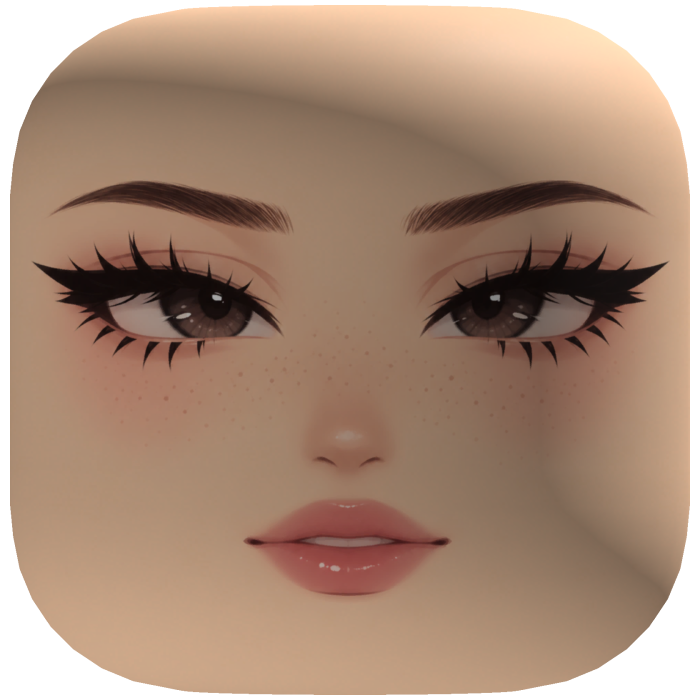 Dreamy Brown Eyes Doll Face with Glossy Lips