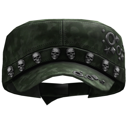 Caded Y2K Skull Beret (Green) Roblox item