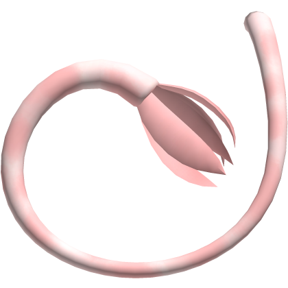 Long Curled Furry Cow Tail | Pink & White Roblox item