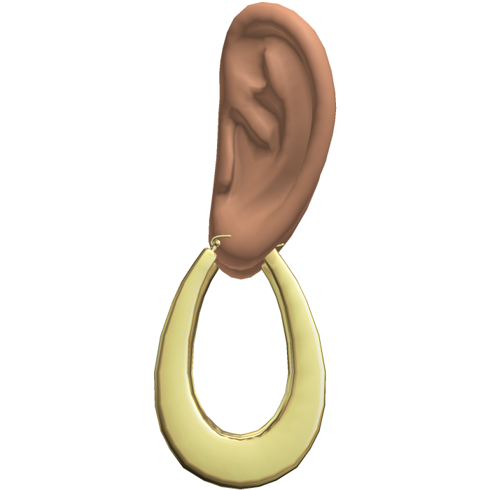 Gold 2000s Teardrop Earrings Ears