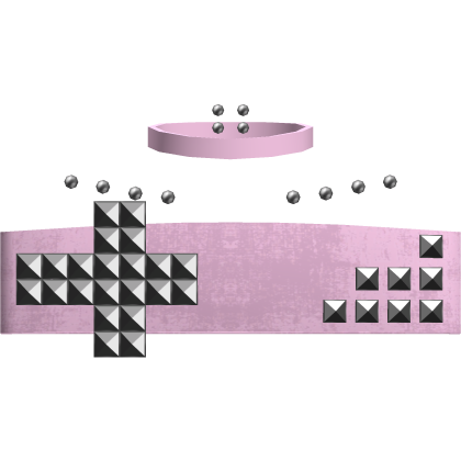 Pink studded side cross top w/ piercings