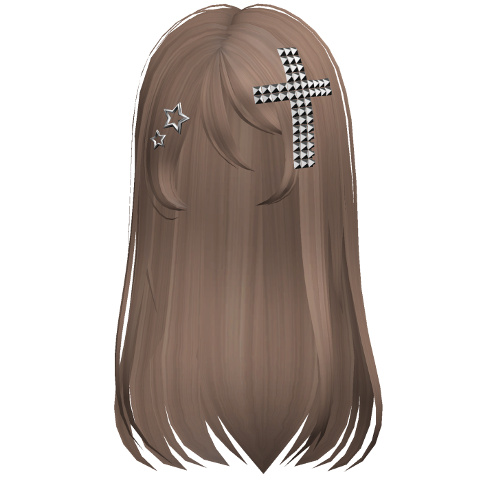 Emo Scene Long Hair w Cross Milktea