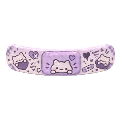 Kawaii Lavender Cats Bandage Sticker Roblox item
