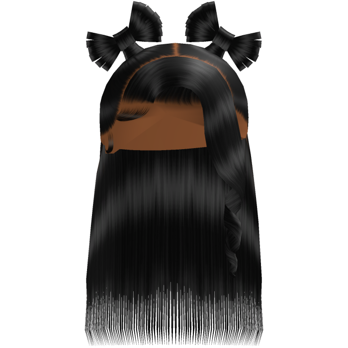 Black Half Up Twin Bow Sleek Bussdown