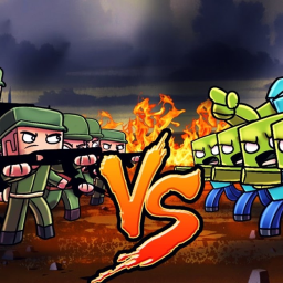 Army VS Zombies ( sponge bob migh attack )