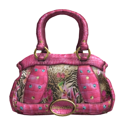 2000s Y2K Pink Leopard Tropical Gyaru McBling Bag | Roblox Item - Rolimon's