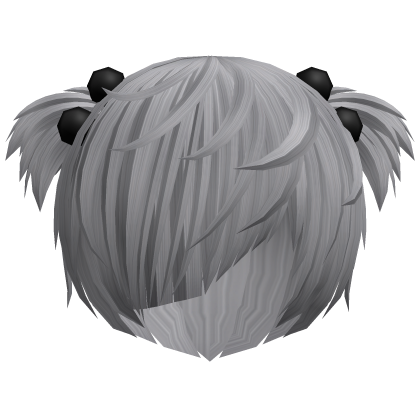 (//_^) grey messy anime vkei emo hair w buns