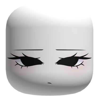 Chibi Long Lashes Face - White