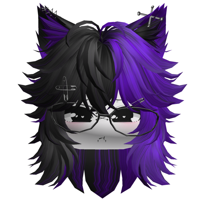Moe Furry Wolfcut (Black&Purple)