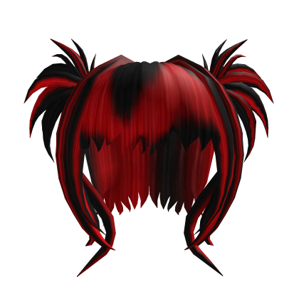 Black and Red Scene Spiky Pigtails Hair Roblox item