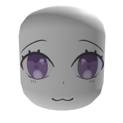 Kawaii white cute purple eyes happy :3 anime face thumbnail