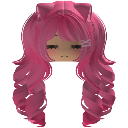 Cute hair emo Y2K cat-ear braids (Pink)