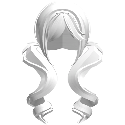 𐙚° white cutesy long thin curly twintails Roblox item
