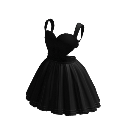 ♾️ Black Pleated valentines day heart dress thumbnail