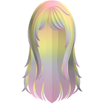 rainbow wispy moe long layered hair