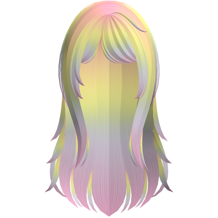 rainbow wispy moe long layered hair