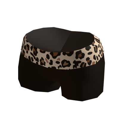 leopard print fold over shorts thumbnail