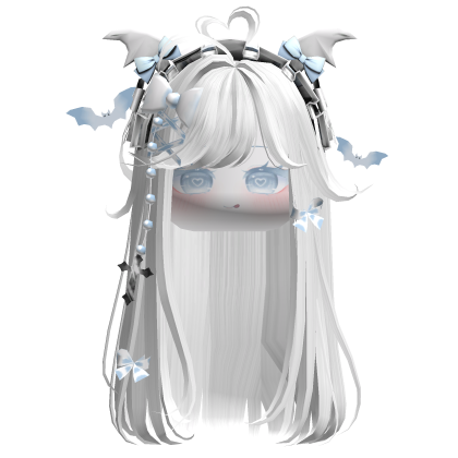 Vamp Straight  Hair w/Headband (White)