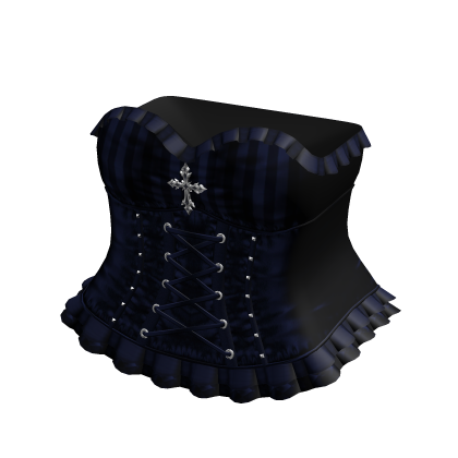 Gothic Emo Blue Pinstripe Clown Dress