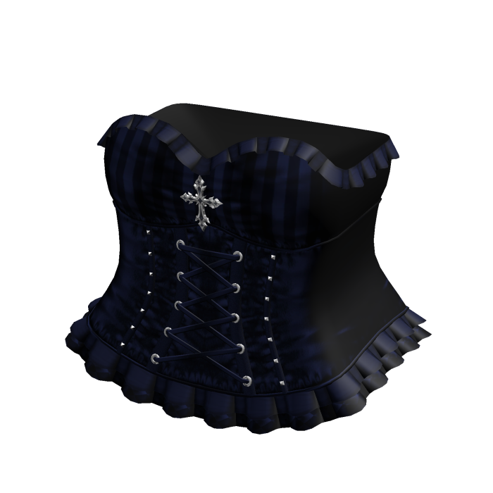 Gothic Emo Blue Pinstripe Clown Dress