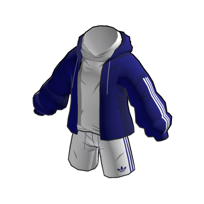 adidas Toon Shorts Outfit Navy Blue & White thumbnail