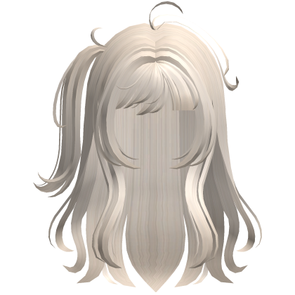 Cute Long Messy Platinum Hair with Side Ponytail Roblox item