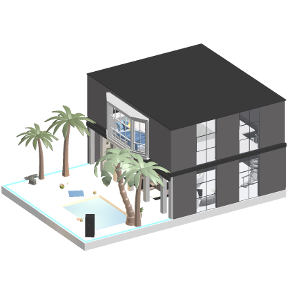 ❄ pool party house Horror Home