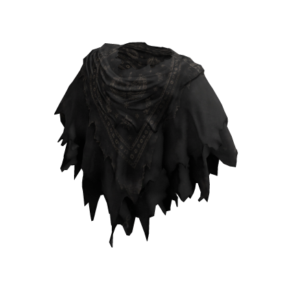Black Tattered Bandana Poncho
