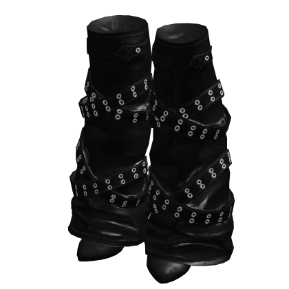 BB Y2K Black Denim Leg Belt Warmers w/ Boots | Roblox Item - Rolimon's