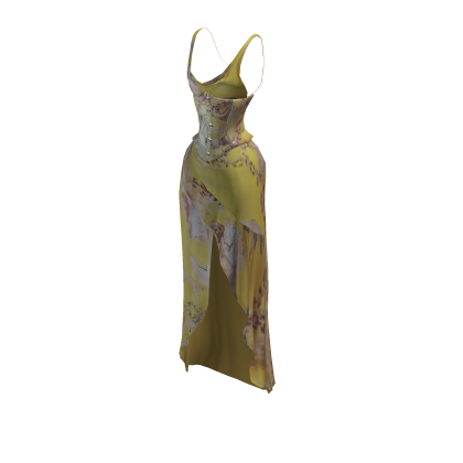 Yellow Couture Corset Dress thumbnail