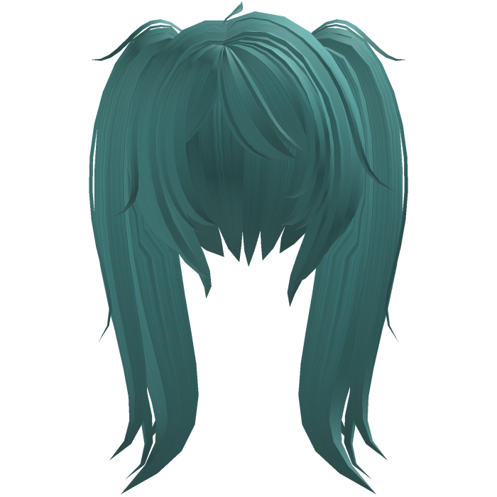 sweet messy fluffy pigtails in dark teal