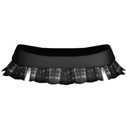 black plaid low rise zip up skirt