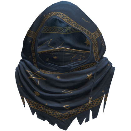 Blue Sorcerer Distressed Rune Hood